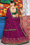 Embellished Magenta Color Chinon Fabric Wedding Wear Lehenga Choli.
