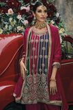 Embroidered Readymade Designer Salwar Kameez In Chinon Fabric Magenta Color.