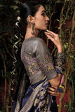 Navy Blue Color Viscose Silk Traditional Wear Saree With Weaving Work.