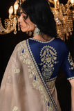 Beige Color Fancy Fabric Coveted Saree With Embroidered Work.