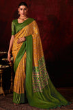 Yellow Color Exquisite Patola Style Printed Silk Saree - women's fashion mart