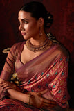 Alluring Rust Color Patola Style Printed Silk Saree - women's fashion mart