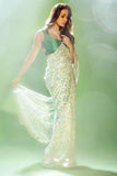 Malaika Arora Inspired Georgette Fabric Sequins Work Sea Green Wedding Wear Saree With Designer Blouse - women's fashion mart
