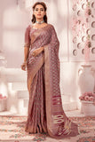 Brown Color Fancy Fabric Special Handloom Printed Saree - women's fashion mart