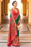 Beguiling Paithini Printed Design On Green Color Art Silk Fabric Saree - women's fashion mart
