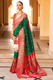 Beguiling Paithini Printed Design On Green Color Art Silk Fabric Saree - women's fashion mart