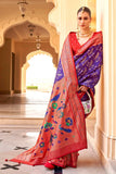Amazing Lavender Color Art Silk Fabric Saree With Paithini Printed Work - women's fashion mart