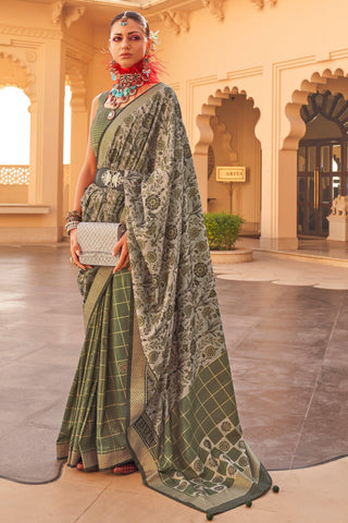 Art Silk Fabric Function Wear Green Color Phenomenal Saree - women's fashion mart