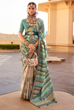 Art Silk Fabric Function Wear Luxurious Saree In Sea Green Color - women's fashion mart