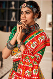 Blazing Yellow Color Pure Tusser Patola Printed Saree - women's fashion mart