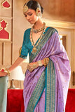 Art Silk Fabric Lavender Color Excellent Patola Printed Saree - women's fashion mart