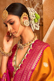 Art Silk Fabric Orange Color Patterned Patola Printed Saree - women's fashion mart