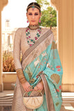 Sea Green Color Art Silk Fabric Princely Digital Printed Saree - women's fashion mart