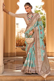 Sea Green Color Art Silk Fabric Princely Digital Printed Saree - women's fashion mart