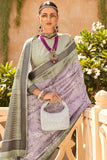 Excellent Art Silk Fabric Lavender Color Digital Printed Saree - women's fashion mart