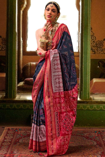Art Silk Fabric Black Color Gorgeous Look Printed Saree - women's fashion mart
