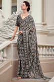 Beguiling Casual Wear Grey Color Art Silk Fabric Saree - women's fashion mart