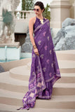Trendy Art Silk Fabric Purple Color Saree In Casual Wear - women's fashion mart