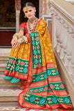 Mustard Color Printed Brilliant Art Silk Saree - women's fashion mart