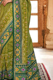 Stunning Green Color Art Silk Patola Printed Saree - women's fashion mart