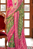 Art Silk Sea Green Color Delicate Patola Printed Saree - women's fashion mart