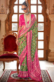 Art Silk Sea Green Color Delicate Patola Printed Saree - women's fashion mart