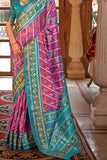Engaging Lavender Color Art Silk Patola Printed Saree - women's fashion mart