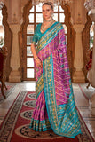 Engaging Lavender Color Art Silk Patola Printed Saree - women's fashion mart
