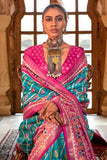 Amazing Sky Blue Color Art Silk Patola Printed Saree - women's fashion mart