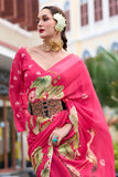 Fabulous Floral Printed Saree in Pink Georgette Fabric - women's fashion mart