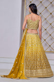 Chinnon Sangeet Wear Lehenga Choli In Yellow Color - women's fashion mart