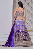 Elegance Dark Purple Chinon Sangeet Wear Lehenga Choli - women's fashion mart