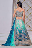 Gleaming Teal Designer Lehenga Choli - women's fashion mart