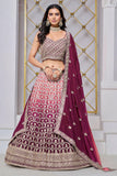 Celestial Wine Chinon Lehenga Choli - women's fashion mart