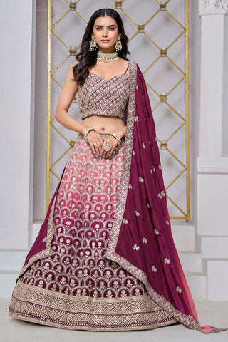 Celestial Wine Chinon Lehenga Choli - women's fashion mart