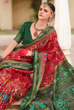 Attractive Art Silk Printed Saree In Red Color - women's fashion mart
