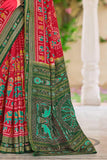 Attractive Art Silk Printed Saree In Red Color - women's fashion mart