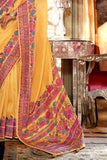 Trendy Art Silk Yellow Color Saree With Printed Work - women's fashion mart