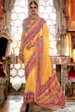 Trendy Art Silk Yellow Color Saree With Printed Work - women's fashion mart
