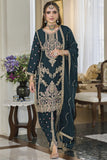 Readymade Teal Color Trendy Panjabi Style Salwar Suit In Chinon Fabric.