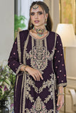 Stunning Purple Color Chinon Fabric Readymade Panjabi Style Salwar Suit.