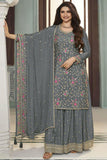 Prachi Desai Fascinating Grey Color Viscose Fabric Palazzo Suit.