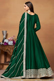Art Silk Fabric Green Color Function Wear Elegant Anarkali Suit - women's fashion mart