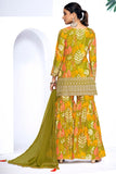 Green Color Printed Work On Chinon Fabric Beatific Sharara Suit - women's fashion mart