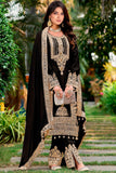 Black Color Chinon Fabric Embroidered Classic Palazzo Suit - women's fashion mart