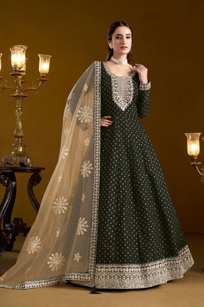 Chanderi Fabric Anarkali Salwar Suit - women's fashion mart