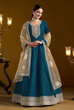 Teal Color Party Style Anarkali Salwar Suit - women's fashion mart