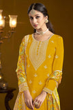 Engaging Yellow Color Chinon Fabric Sharara Suit For Function Wear - women's fashion mart