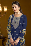 Chinon Fabric Blue Color Function Wear Trendy Sharara Suit - women's fashion mart