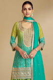Chinon Fabric Sea Green Color Bandhani Printed Elegant Palazzo Suit - women's fashion mart